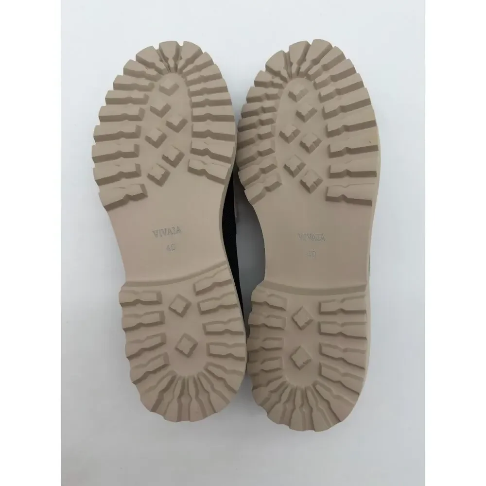 Vivaia Francesca Platform Chunky Penny Minimalist Black Cream Ivory Loafer 9